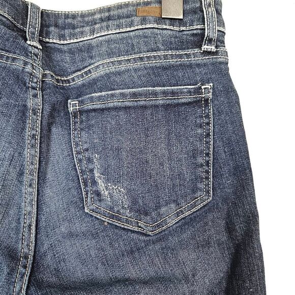 KUT FROM THE KLOTH Cameron Straight Leg Med Wash Crop Distressed Denim Jeans 2 - Picture 7 of 7